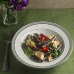Chocolate Pasta with Light Cream Sauce and Chiles