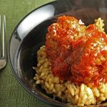 Spicy Pork Meatballs with Parmesan Risotto