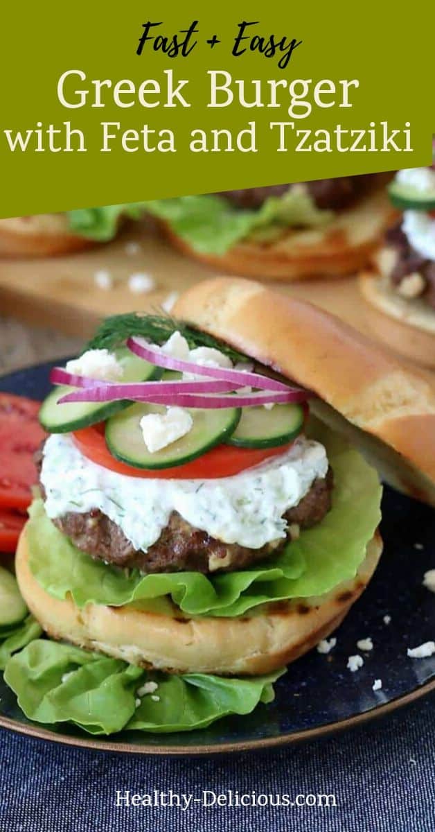 Greek Burger With Feta And Tzatziki Healthy Delicious