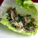 Duck and Shitake Lettuce Wraps with Cashew Sauce
