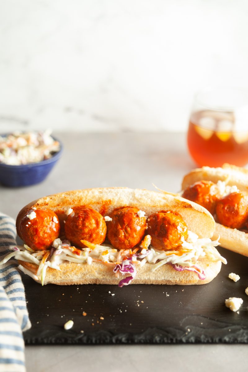 Crock Pot Buffalo Chicken Meatball Subs Healthy Delicious