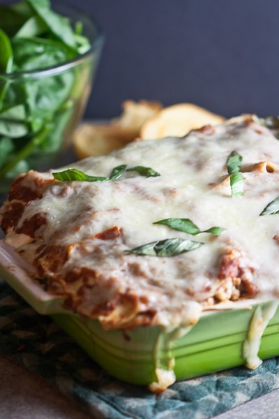 Turkey, Mushroom & Spinach Lasagna | Healthy Delicious