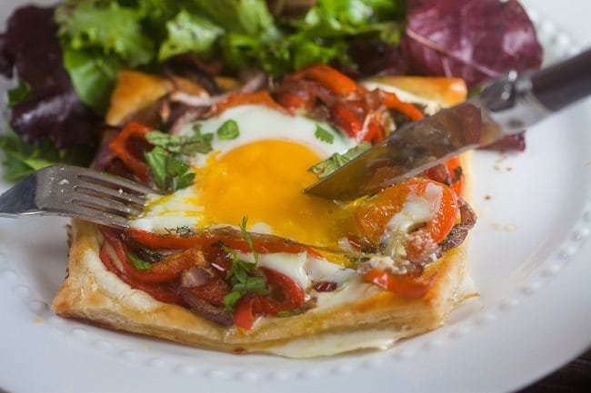 roasted red pepper and egg tart