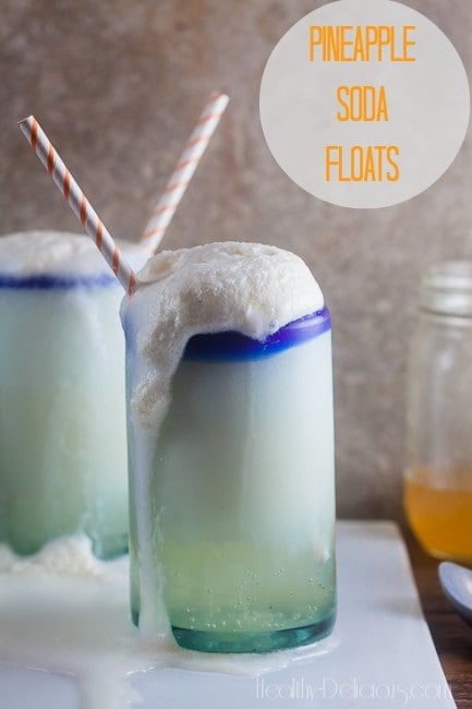 Homemade Pineapple Soda Floats | Healthy-Delicious.com