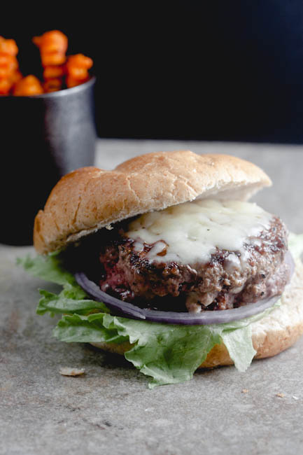 jalapeno popper stuffed burger from @HealthyDelish