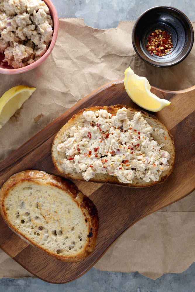 Tahini Chickpea Salad on Toast