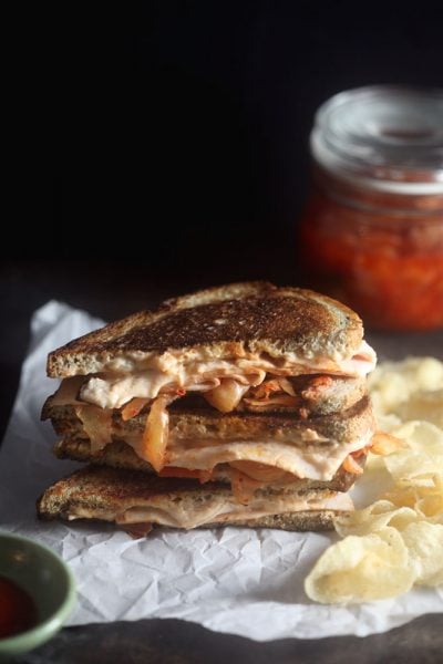 Grilled Turkey And Kimchi Melt With Sriracha Cream Cheese | Healthy ...