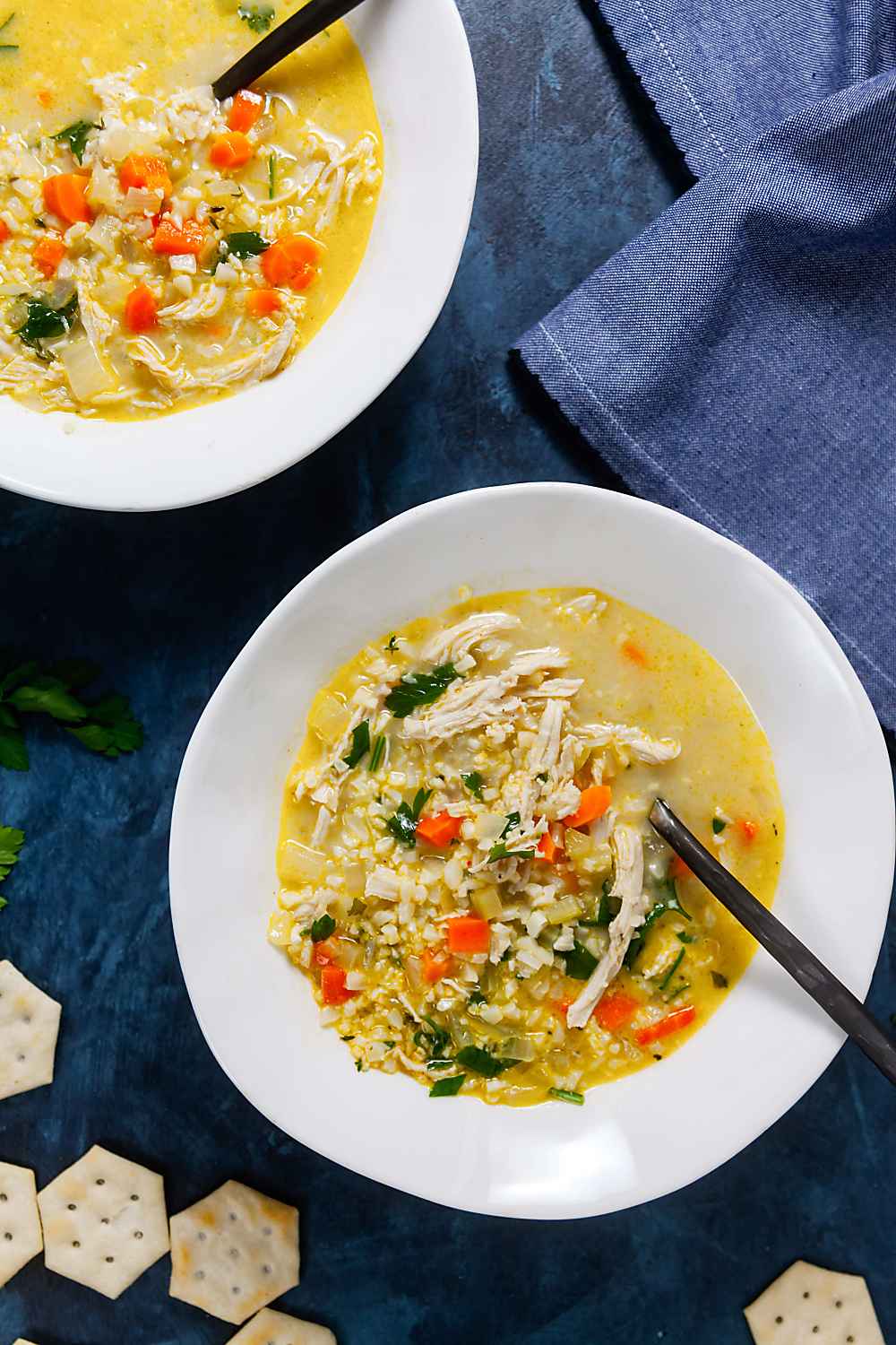 Chicken Cauliflower Rice Soup (Whole 30) | Healthy Delicious