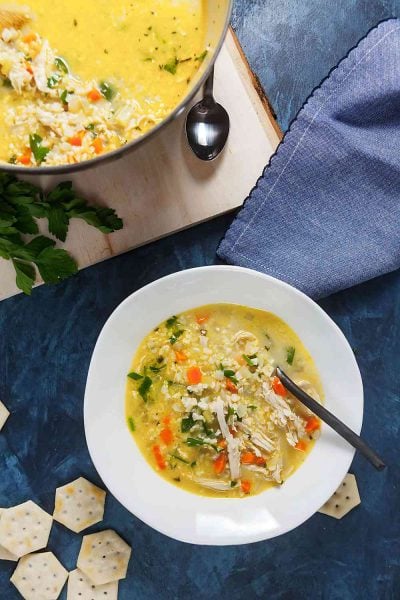 Chicken Cauliflower Rice Soup (Whole 30) | Healthy Delicious