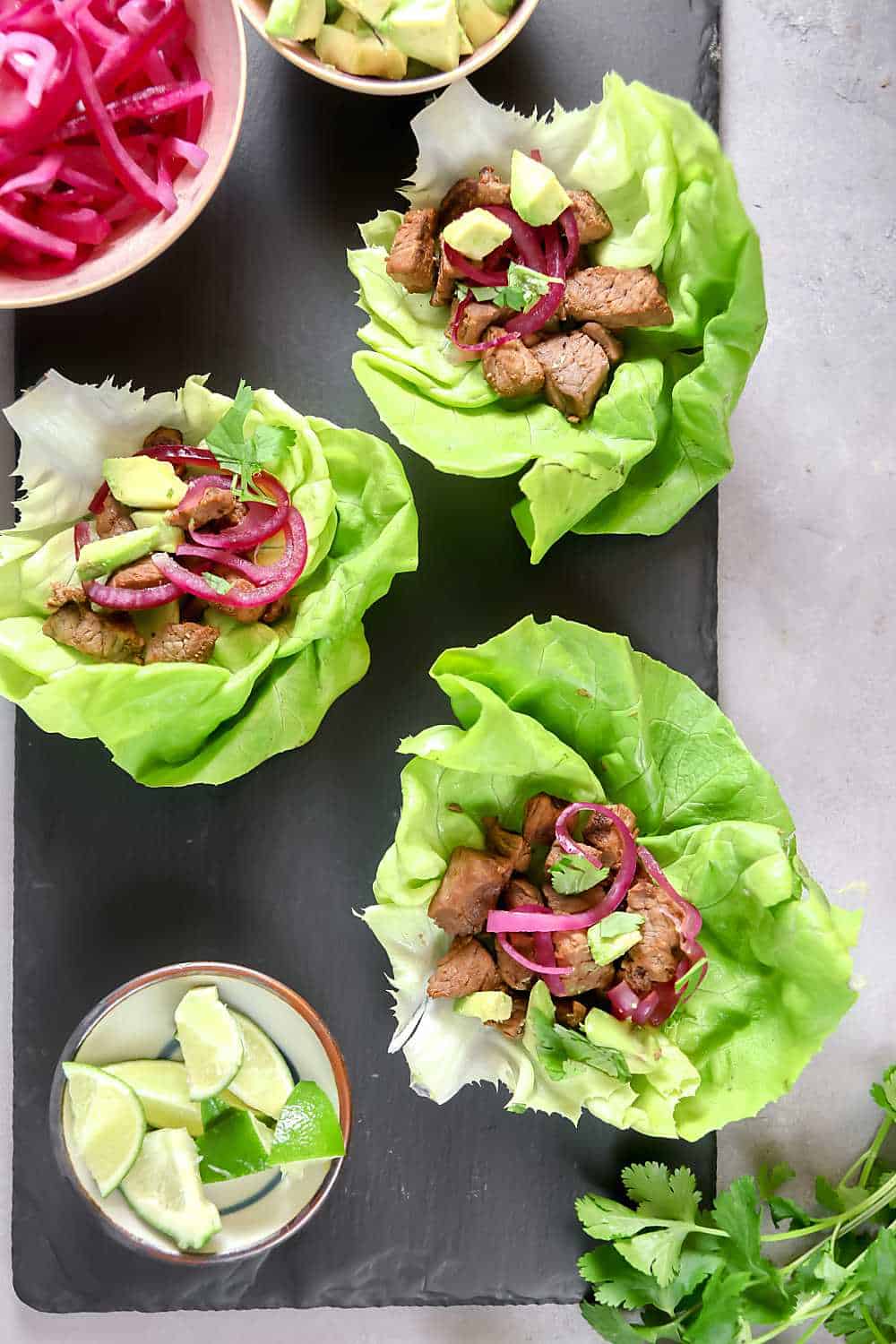 Cuban-style beef lettuce wraps