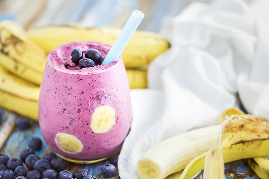 Super Thick Blueberry Banana Smoothies (Dairy Free Option) - Healthy