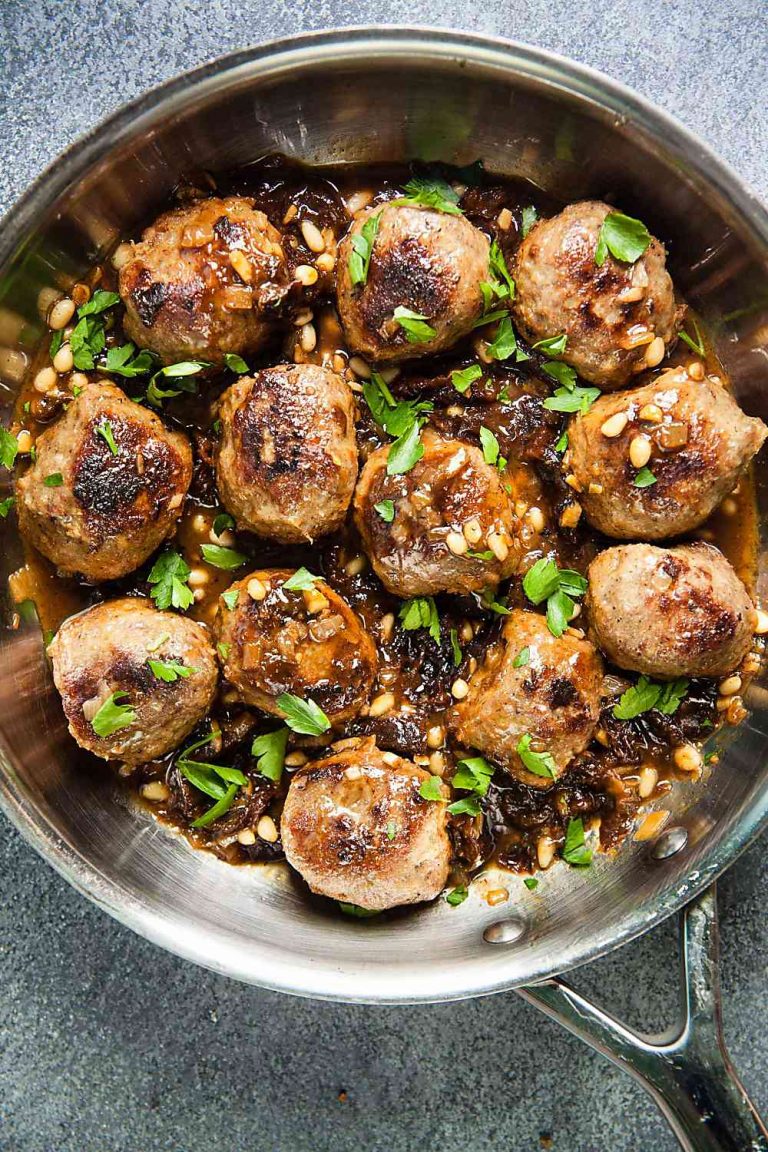 North African Meatballs With Pine Nuts And Prunes | Healthy Delicious