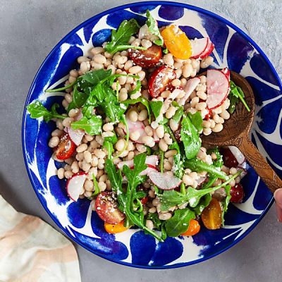 White Bean Salad With Lemon-Parmesan Dressing | Healthy Delicious