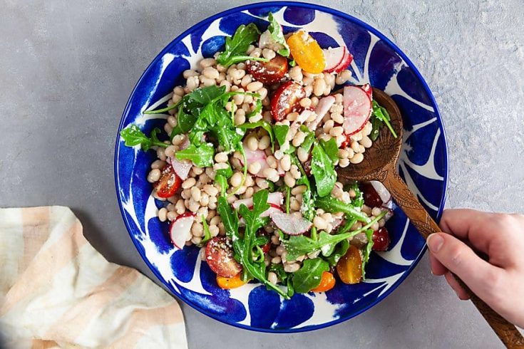 White Bean Salad With Lemon-Parmesan Dressing | Healthy Delicious