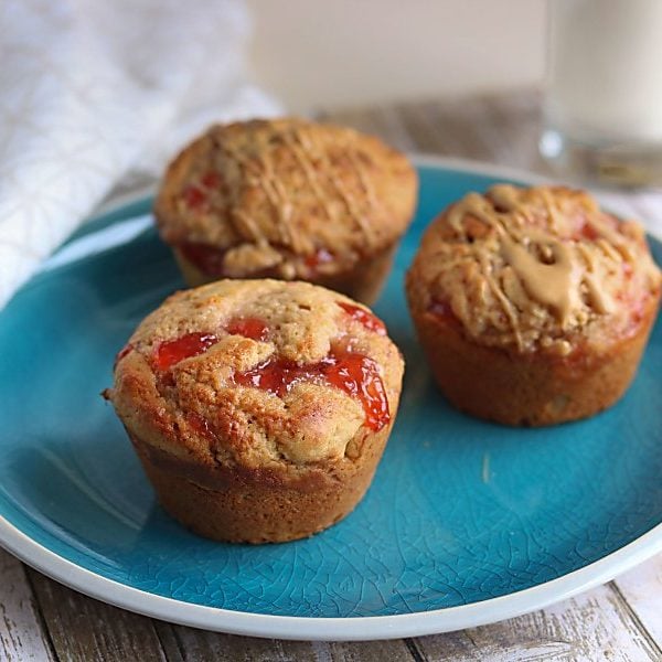 Peanut Butter And Jelly Muffins (Gluten Free Option) | Healthy Delicious