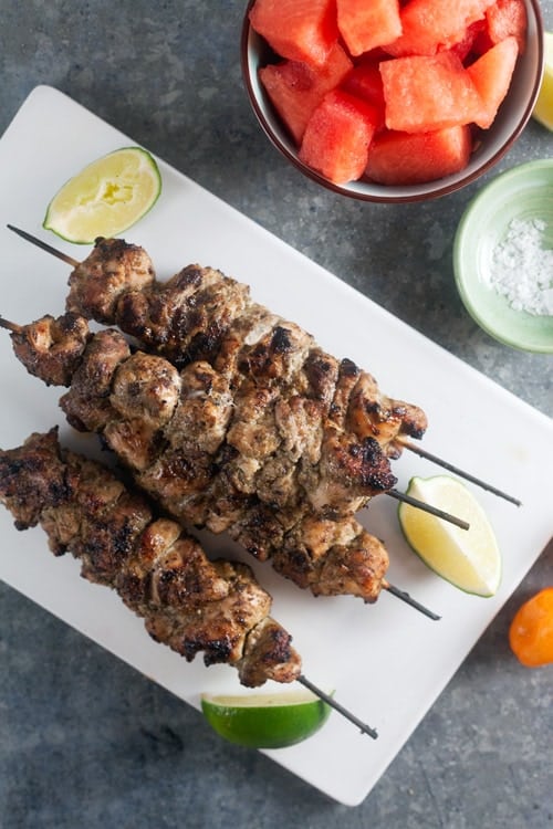 Jerk shop chicken kabob