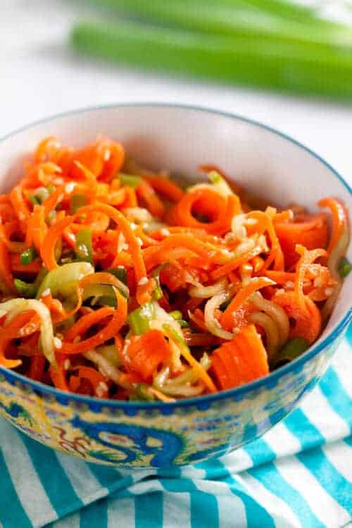 Spiralized Seame Carrot Salad | Healthy Delicious