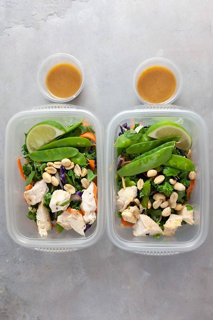 Thai Chicken Salad With Spicy Peanut Dressing | Healthy Delicious