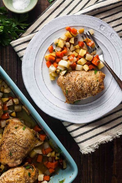 Sheet Pan Chicken Thighs With Root Vegetables Healthy Delicious