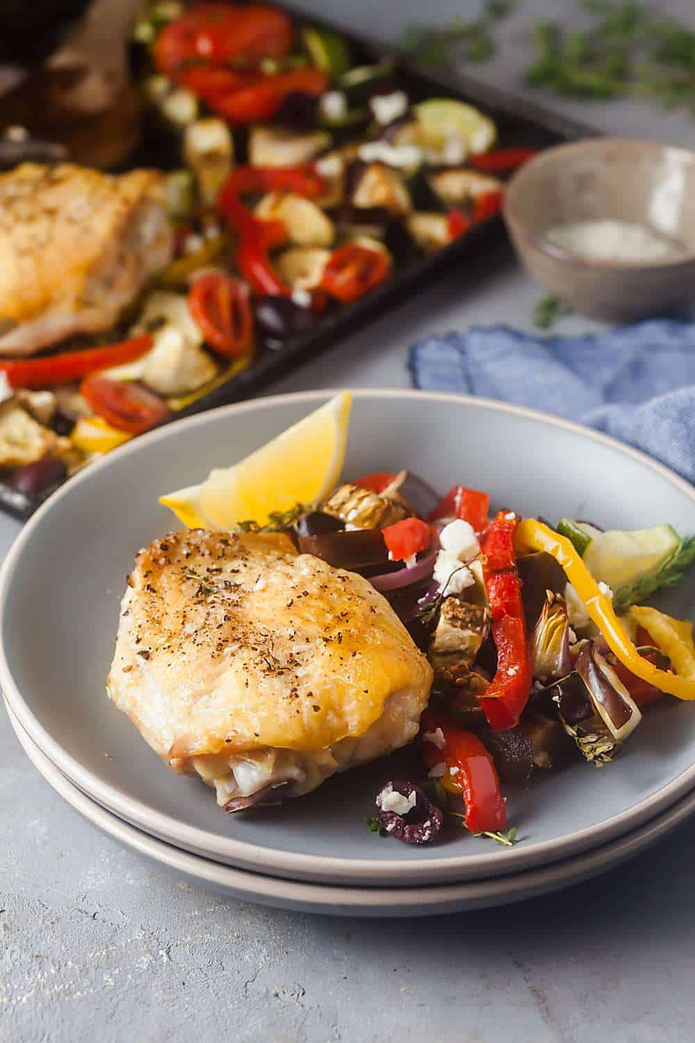 Sheet Pan Mediterranean Chicken Thighs (Low Carb, Whole 30, Gluten-Free ...