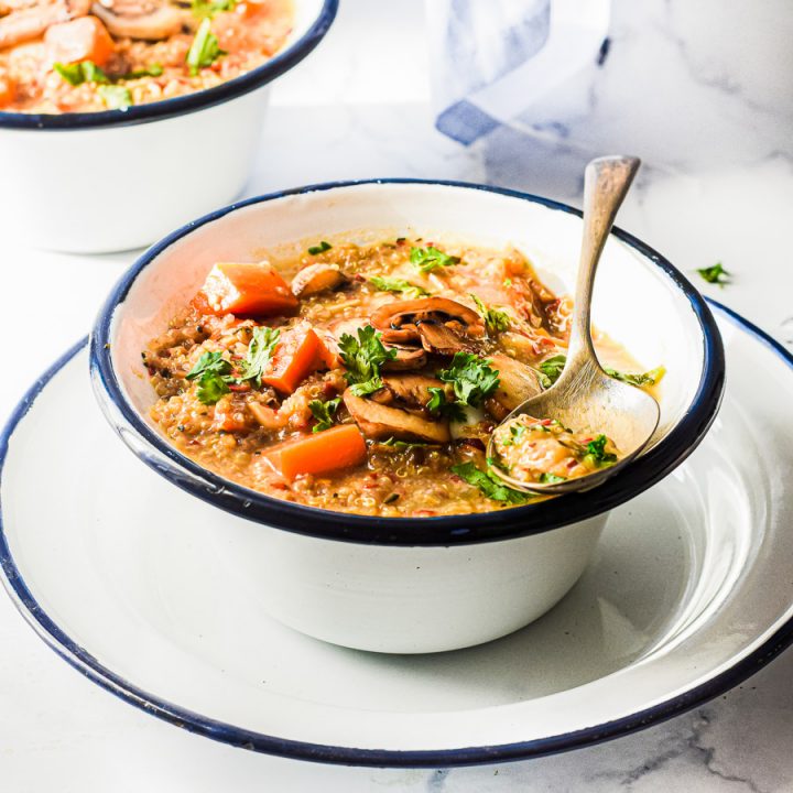 Creamy Mushroom Quinoa Soup Healthy Delicious 2813