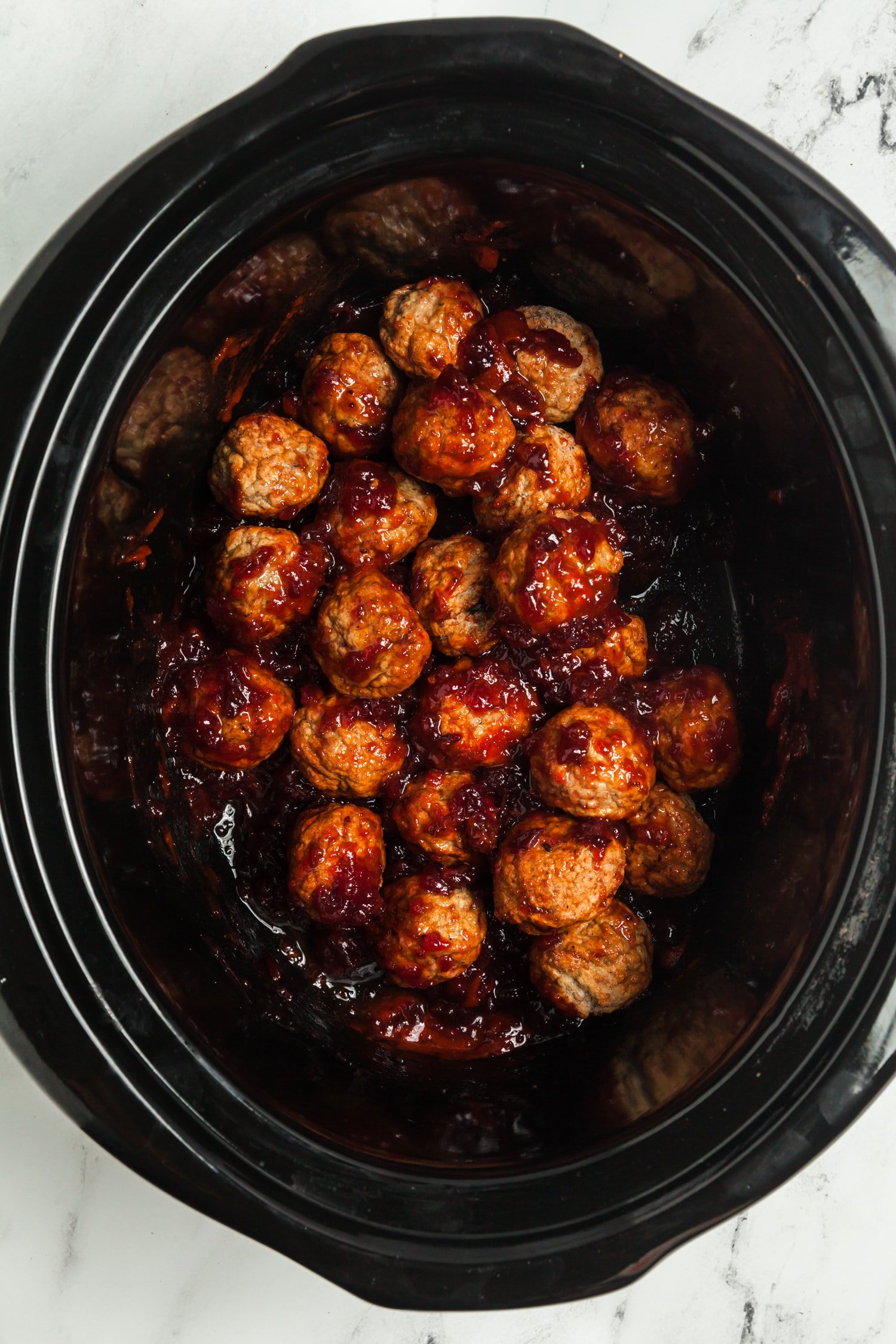 4 Ingredient Spicy Cranberry Meatballs (Slow Cooker Recipe) | 4 Ingredients