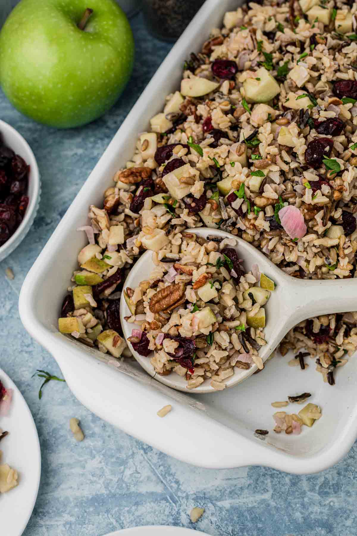 Vegetarian Rice Pilaf with Apples and Cranberries