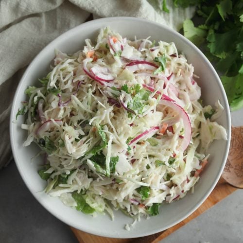 Creamy Greek Yogurt Coleslaw (No Mayo!) | Healthy Delicious